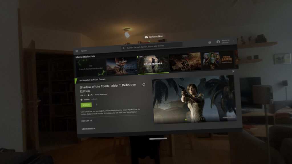 Wie ich die Apple Vision Pro nutze 3 GeforceNow